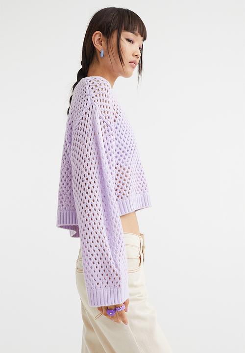 H&M - Hole-knit jumper - light purple