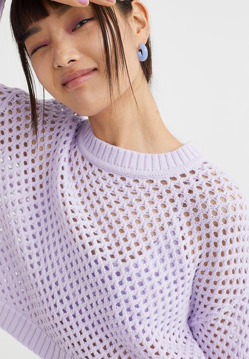 H&M - Hole-knit jumper - light purple