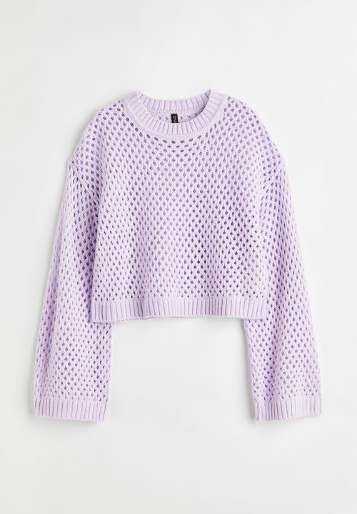 H&M - Hole-knit jumper - light purple