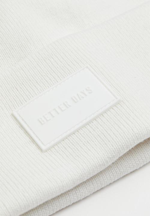 H&M - Appliquéd knitted hat - white