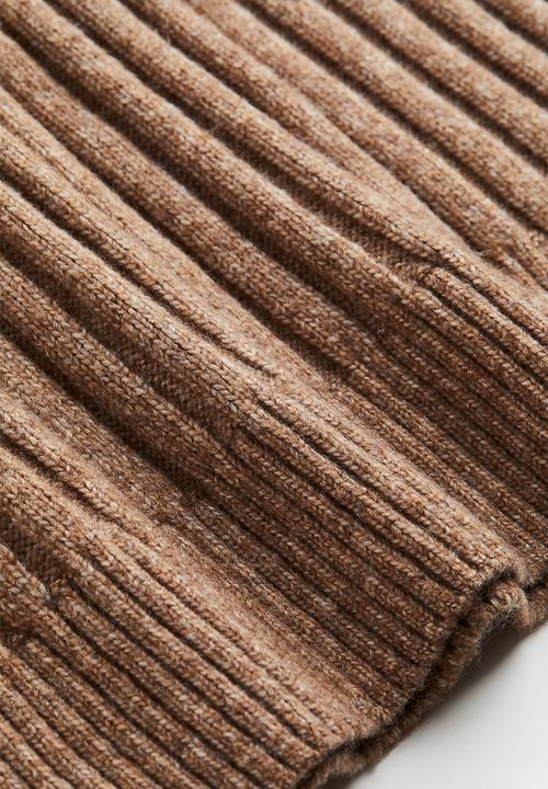 H&M - Rib-knit dress - dark beige marl