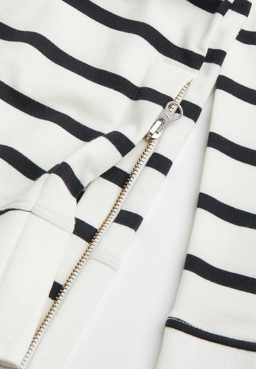 H&M - Mama zip-detail sweatshirt - white/striped