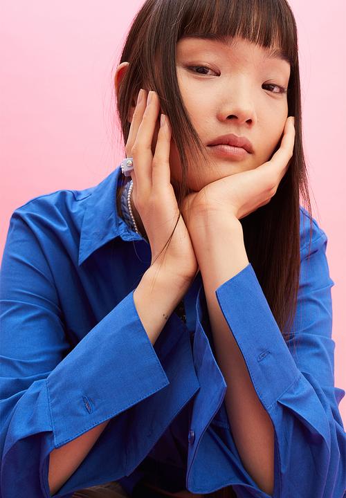 H&M - Oversized poplin shirt - bright blue