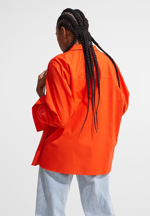 H&M - Oversized poplin shirt - orange