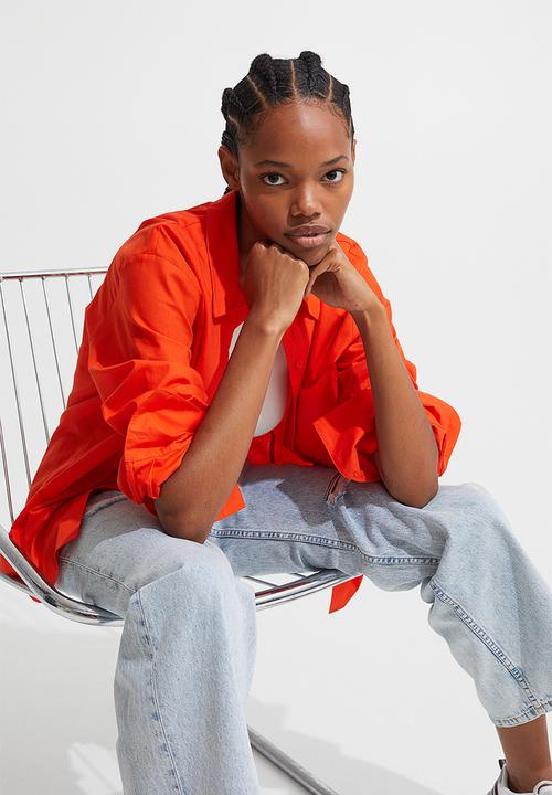 H&M - Oversized poplin shirt - orange