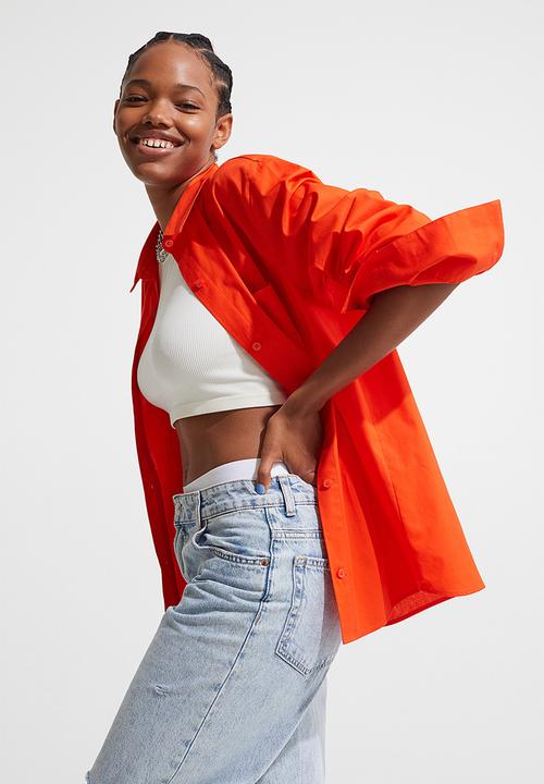 H&M - Oversized poplin shirt - orange