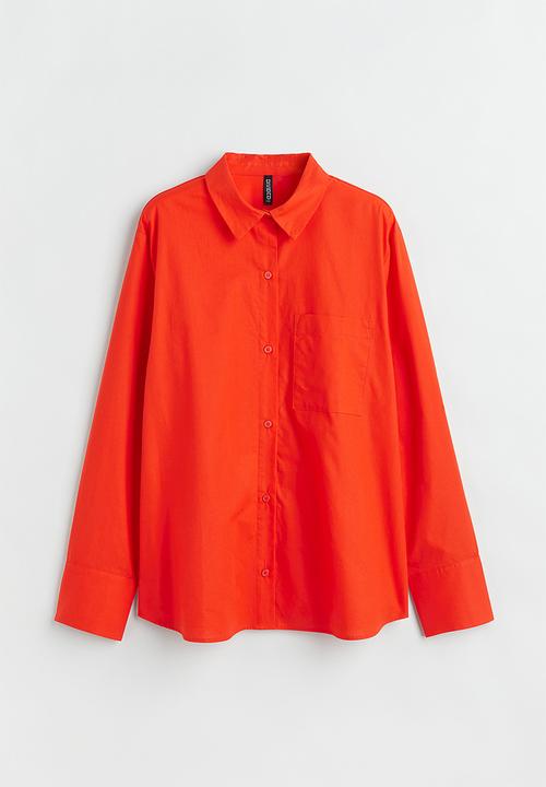 H&M - Oversized poplin shirt - orange