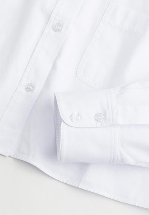 H&M - Cropped poplin shirt - white
