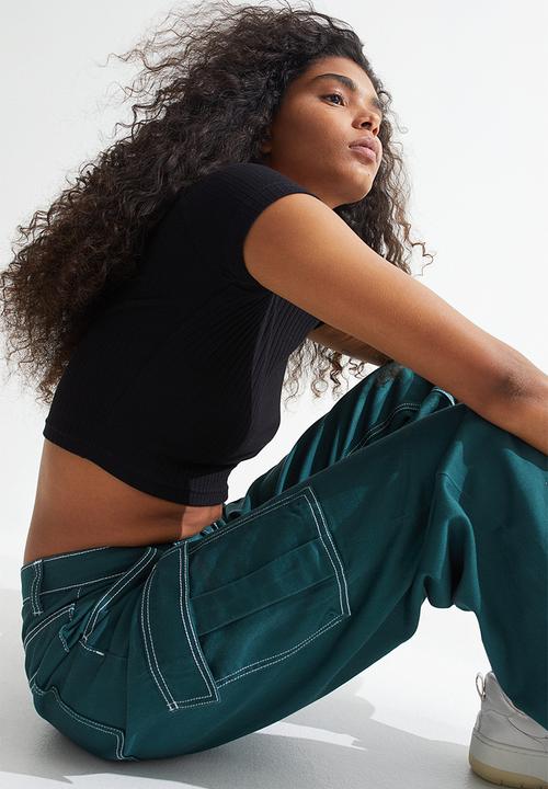 H&M - 90s baggy high waist jeans - dark turquoise