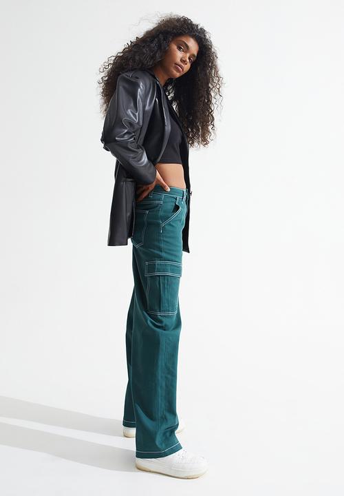 H&M - 90s baggy high waist jeans - dark turquoise