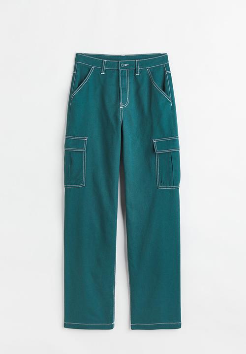 H&M - 90s baggy high waist jeans - dark turquoise