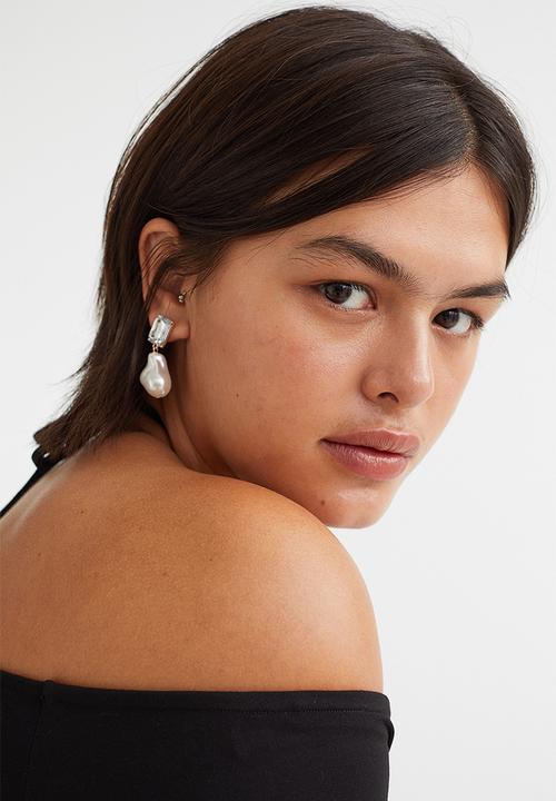 H&M - Off the shoulder jersey top - black