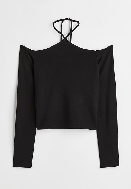 H&M - Off the shoulder jersey top - black