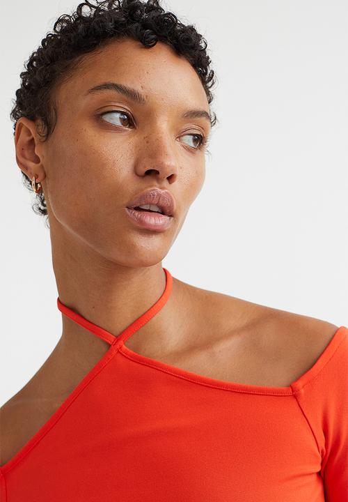 H&M - Off-the-shoulder jersey top - bright red