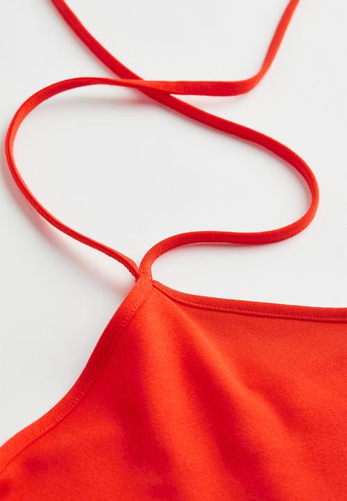 H&M - Off-the-shoulder jersey top - bright red