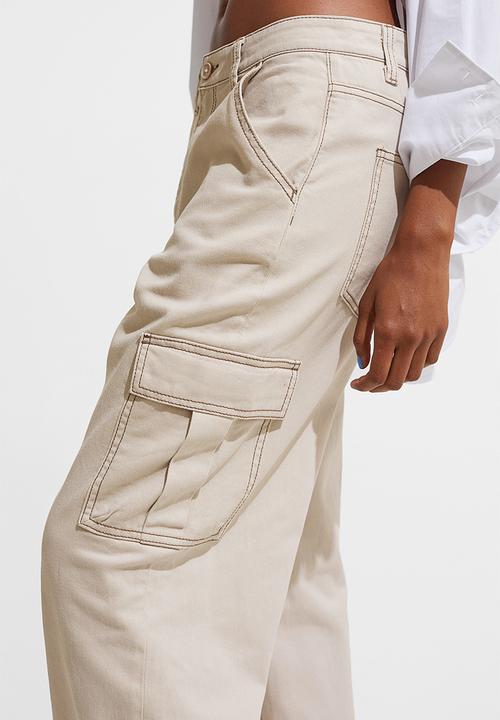 H&M - 90s baggy high waist jeans - light beige