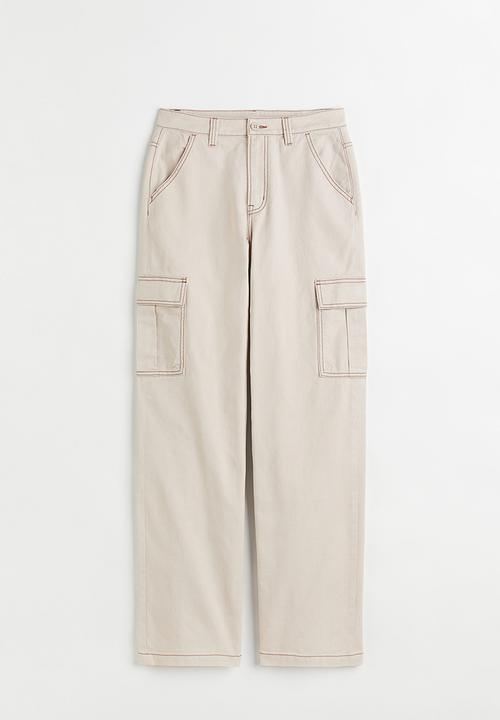 H&M - 90s baggy high waist jeans - light beige