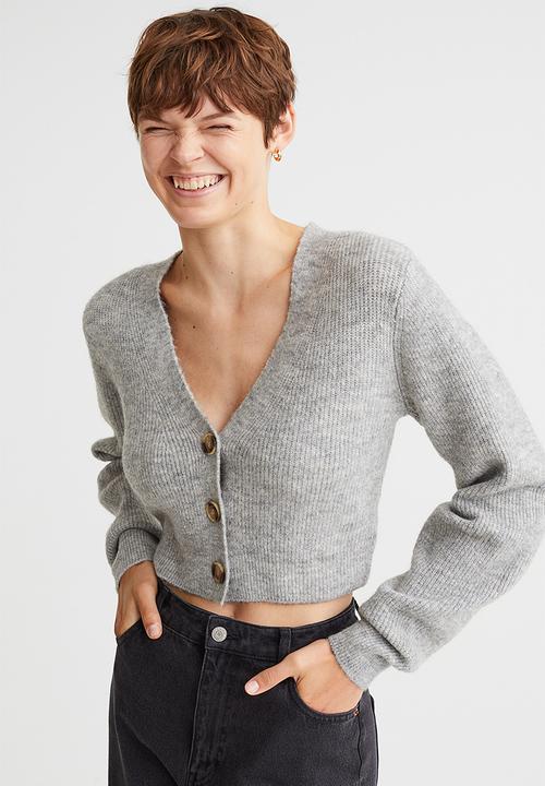 H&M - Short cardigan - light grey marl