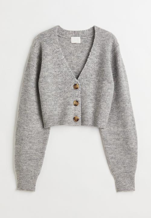 H&M - Short cardigan - light grey marl