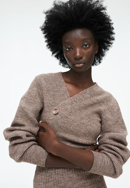 H&M - Short cardigan - dark mole