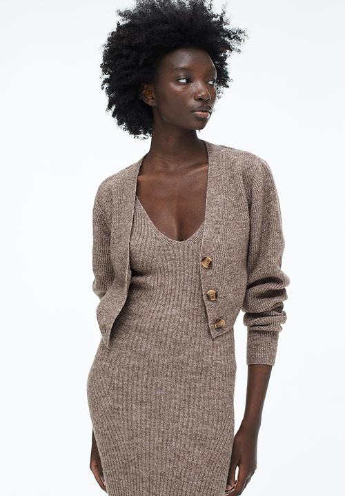 H&M - Short cardigan - dark mole