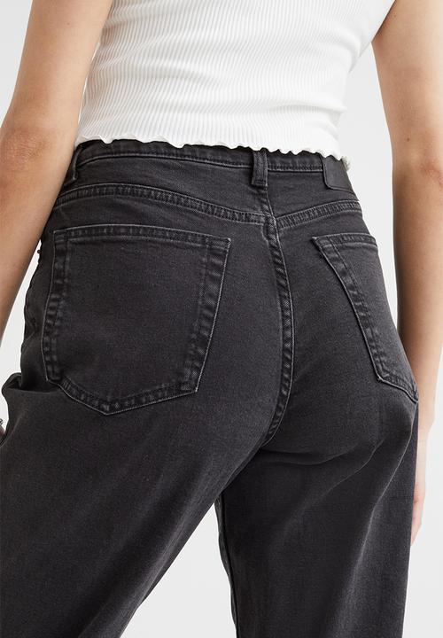 H&M - Mom loose-fit high ankle jeans - dark grey