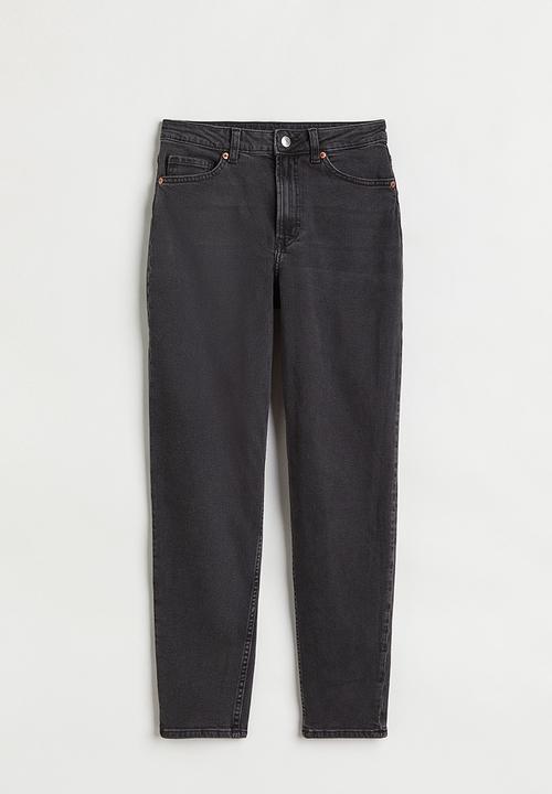 H&M - Mom loose-fit high ankle jeans - dark grey