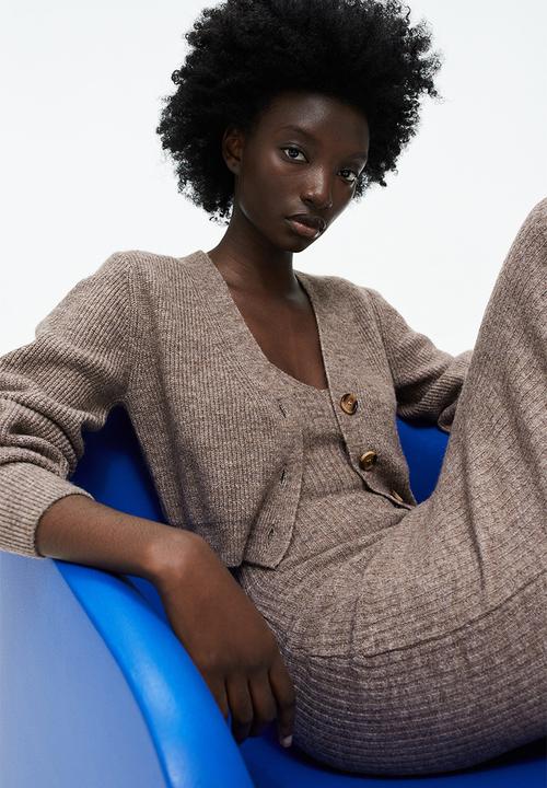 H&M - Short cardigan - dark mole