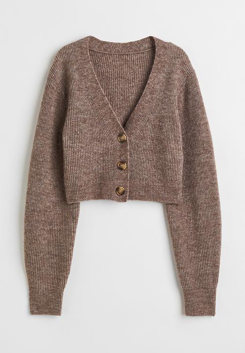 H&M - Short cardigan - dark mole