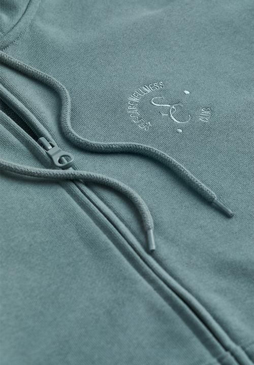 H&M - Zip-through hoodie - dusty green