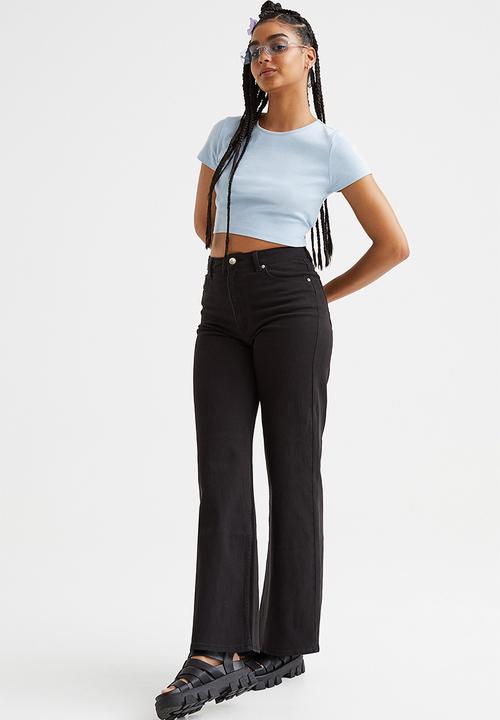 H&M - Wide twill trousers - black