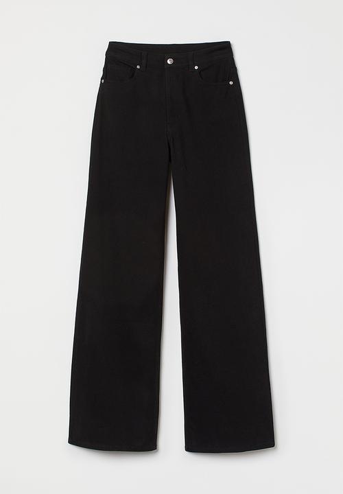 H&M - Wide twill trousers - black