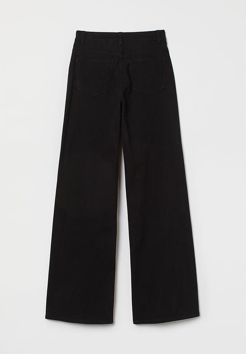 H&M - Wide twill trousers - black
