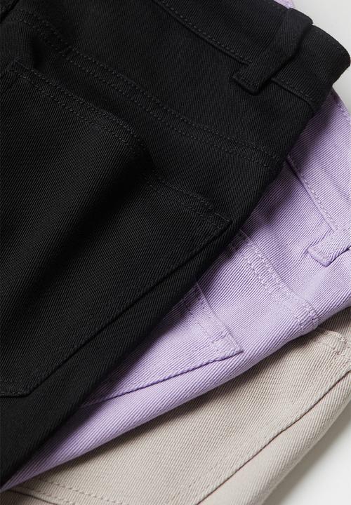 H&M - Wide twill trousers - black