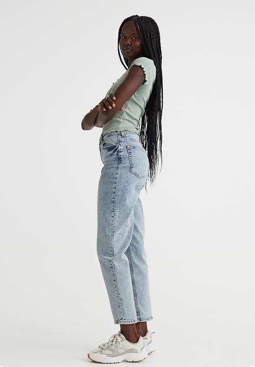 H&M - Mom loose-fit high ankle jeans - light denim blue