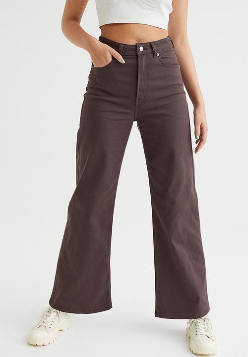 H&M - Wide twill trousers - dark brown