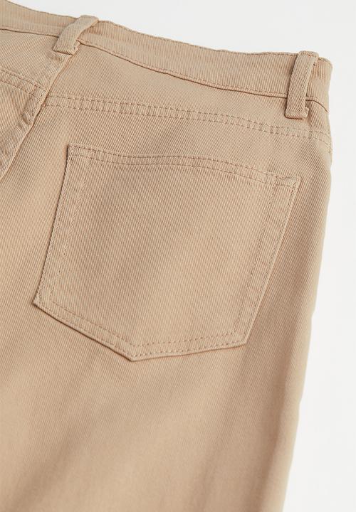 H&M - Wide twill trousers - beige