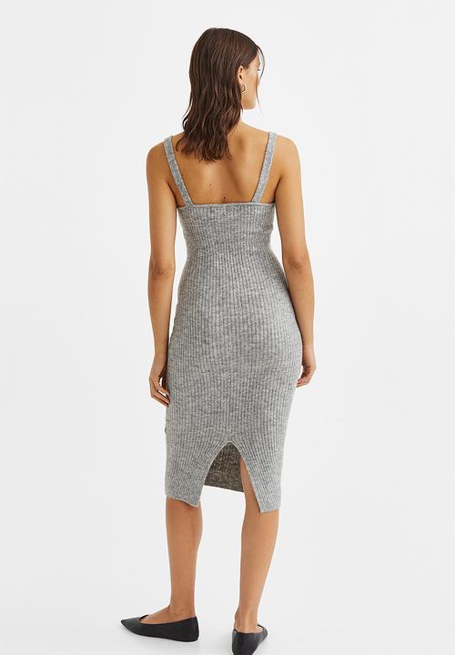 H&M - Rib-knit dress - light grey marl