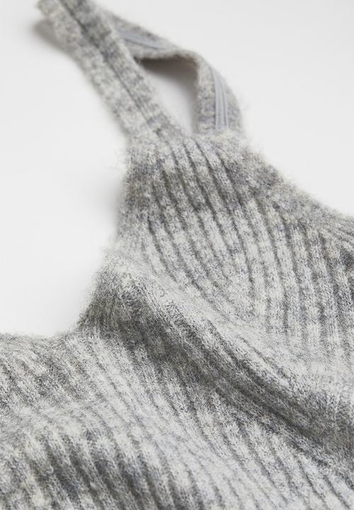 H&M - Rib-knit dress - light grey marl