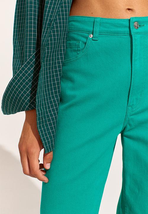 H&M - Wide twill trousers - green