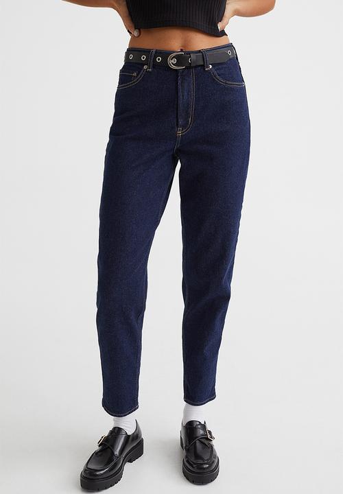 H&M - Mom loose-fit high ankle jeans - dark denim blue