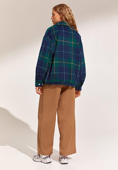 H&M - Boxy jacket - dark blue/checked