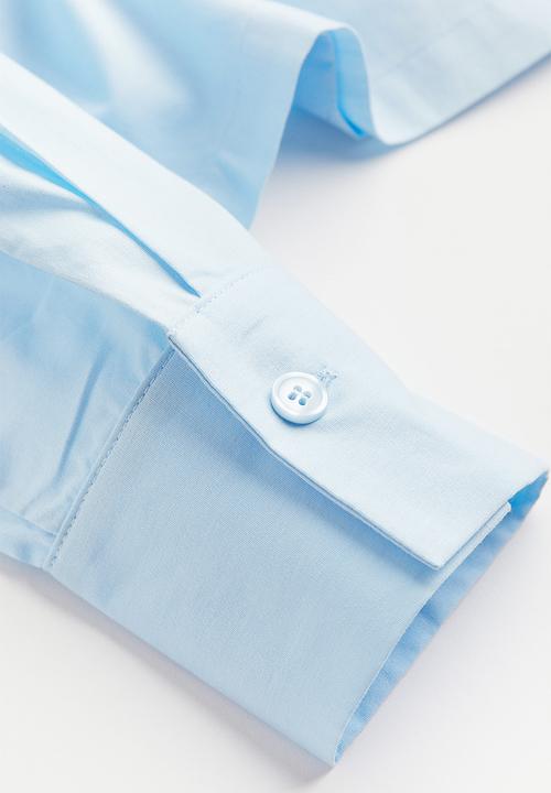 H&M - Cropped cotton shirt - light blue
