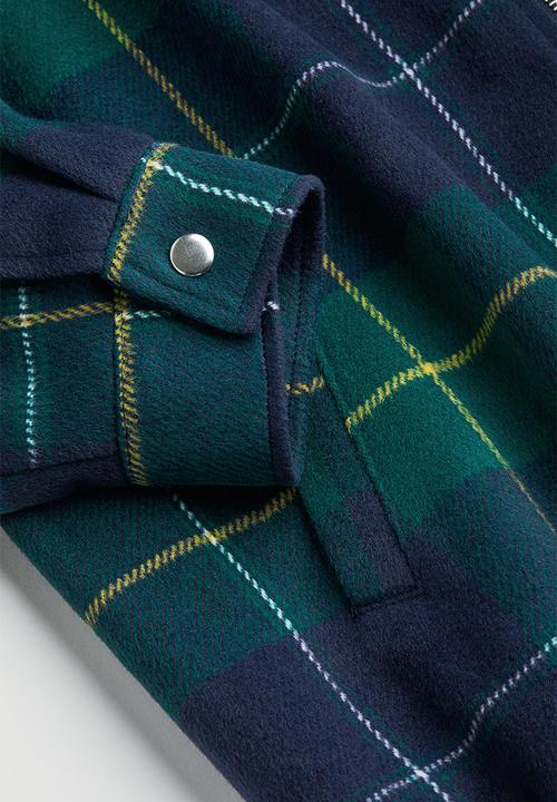 H&M - Boxy jacket - dark blue/checked