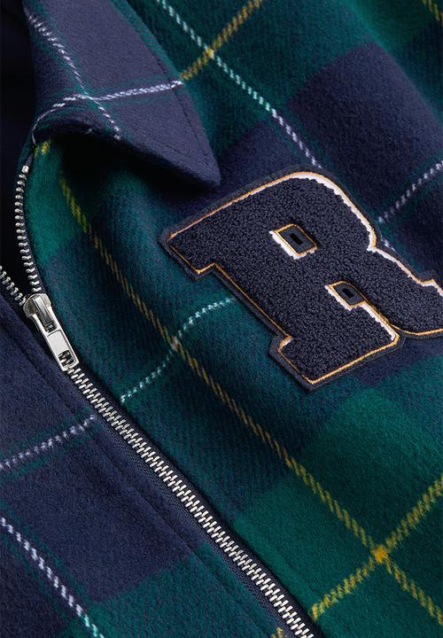 H&M - Boxy jacket - dark blue/checked