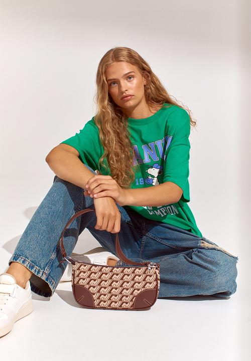 H&M - Printed T-shirt - green/snoopy
