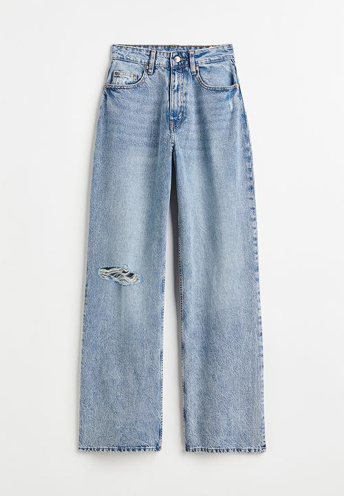 H&M - Loose straight high jeans - light denim blue