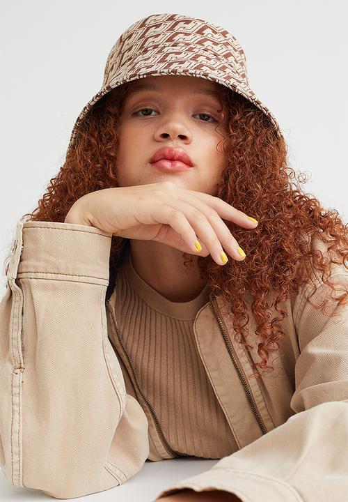H&M - Bucket hat - light beige/patterned