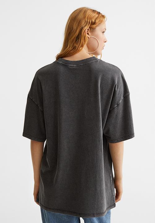 H&M - Printed T-shirt - black/formula 