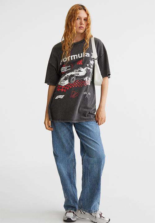 H&M - Printed T-shirt - black/formula 